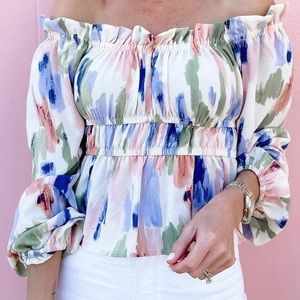 Pastels off the shoulder top